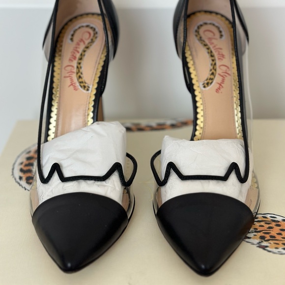 Charlotte Olympia Black Leather Pumps - Picture 2 of 6